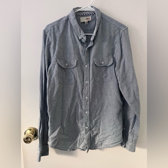 1901 Men’s Button Down Shirt Long Sleeve Front Pockets Large - Picture 2 of 11